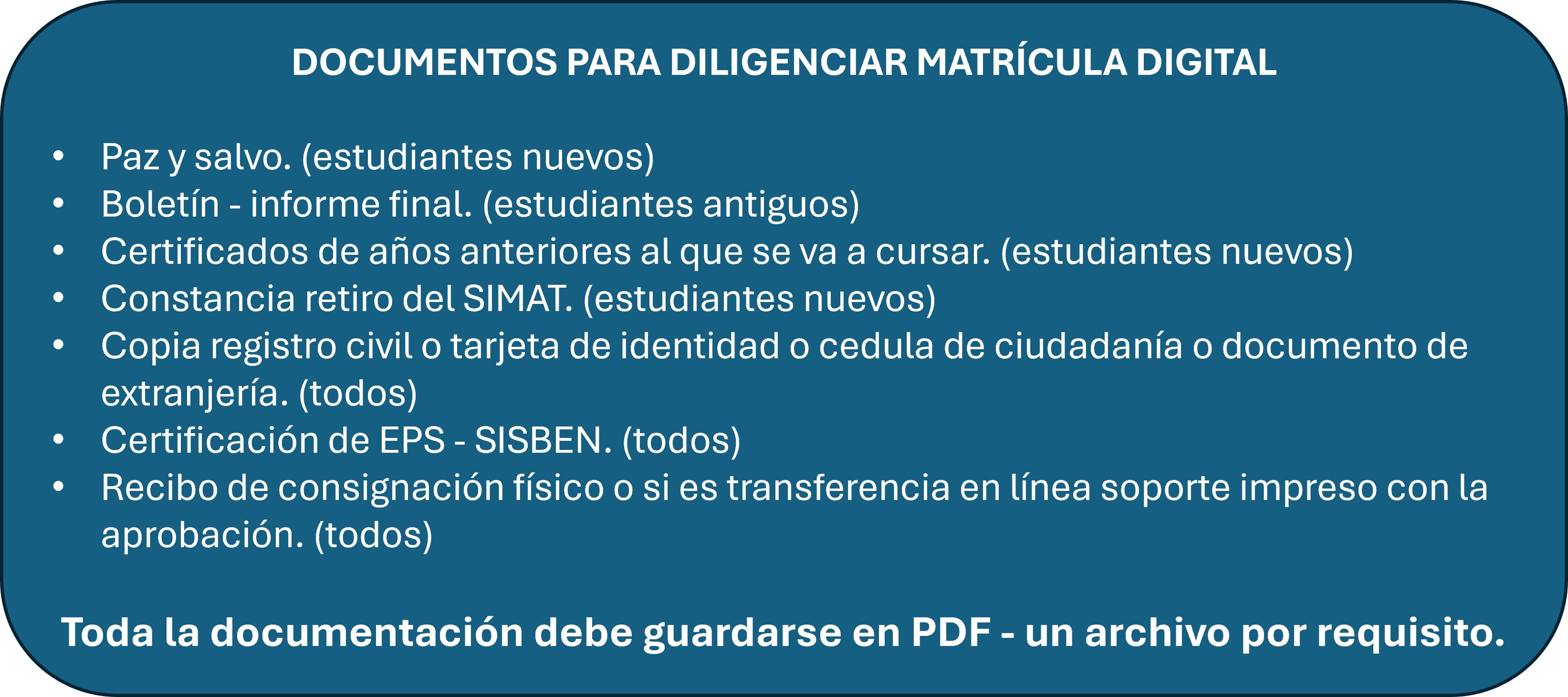 Requisitos de matrícula